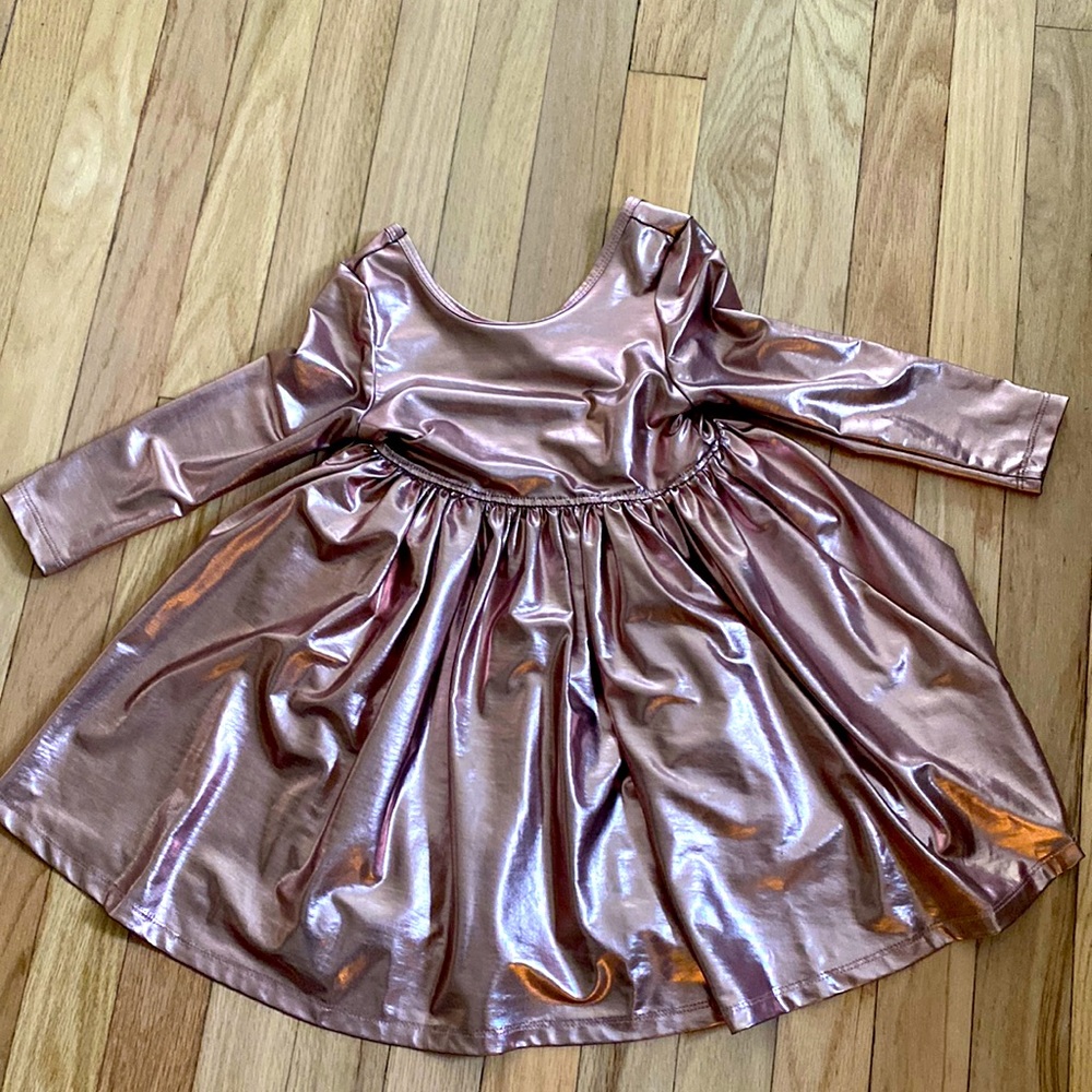 Pink Chicken Pink Metallic Dress - Size 4Y